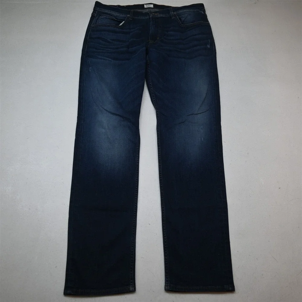 Hudson 38x34 Dark Stretch Denim Blake Slim Straight Mens Jeans